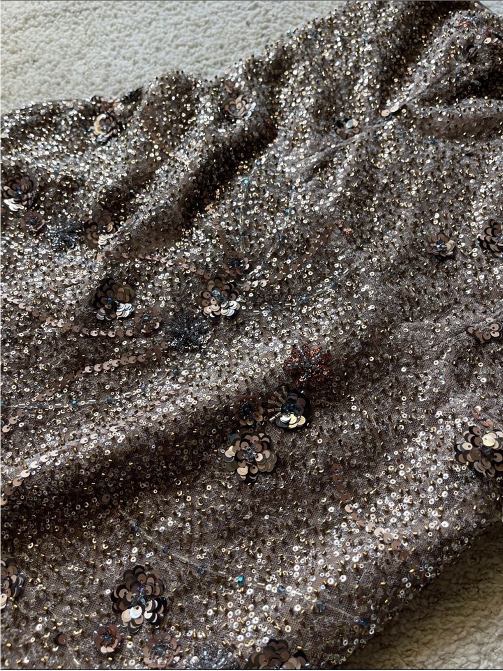 Dress the Population Shailene Dress in Bronze Multi Sequin Beaded Strapless - Picture 8 of 10